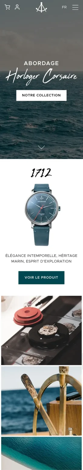Site web d'Abordage Horlogerie