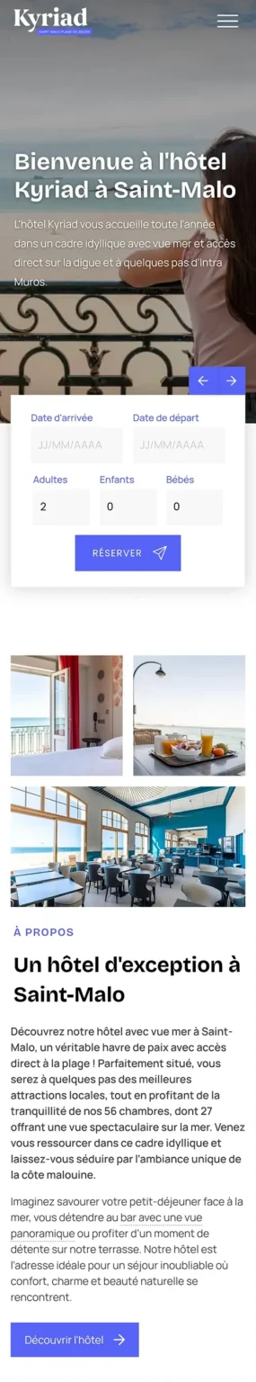 Site internet de Kyriad Saint-Malo